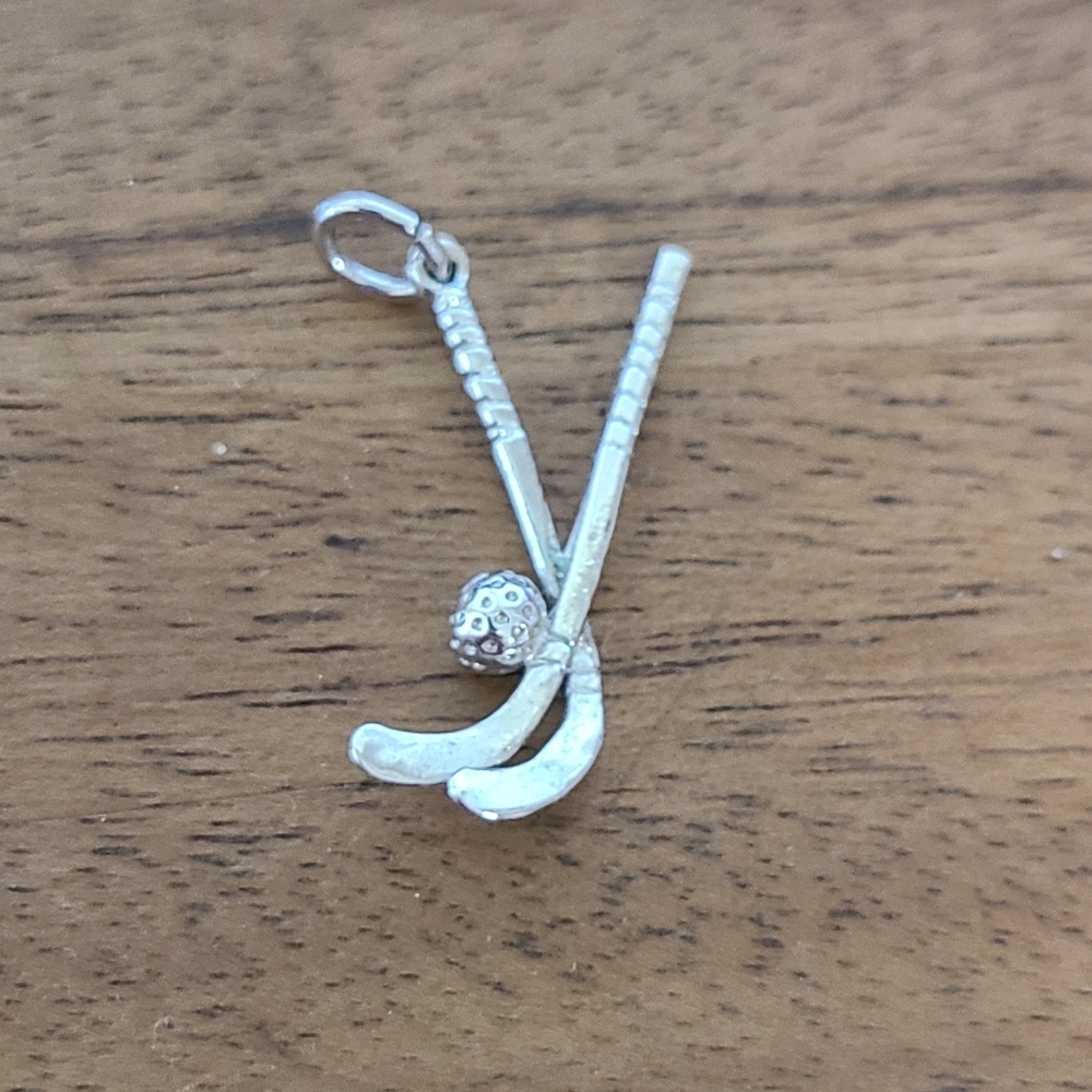 Silver 925 Field Hockey Charm